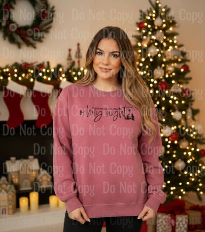 O Holy Night Sweatshirt - Comfort Colors Crimson Sweatshirt