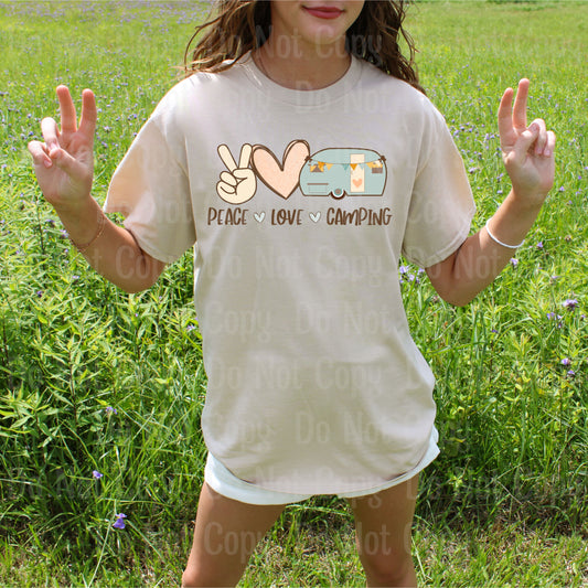 PEACE LOVE CAMPING DTF Transfers