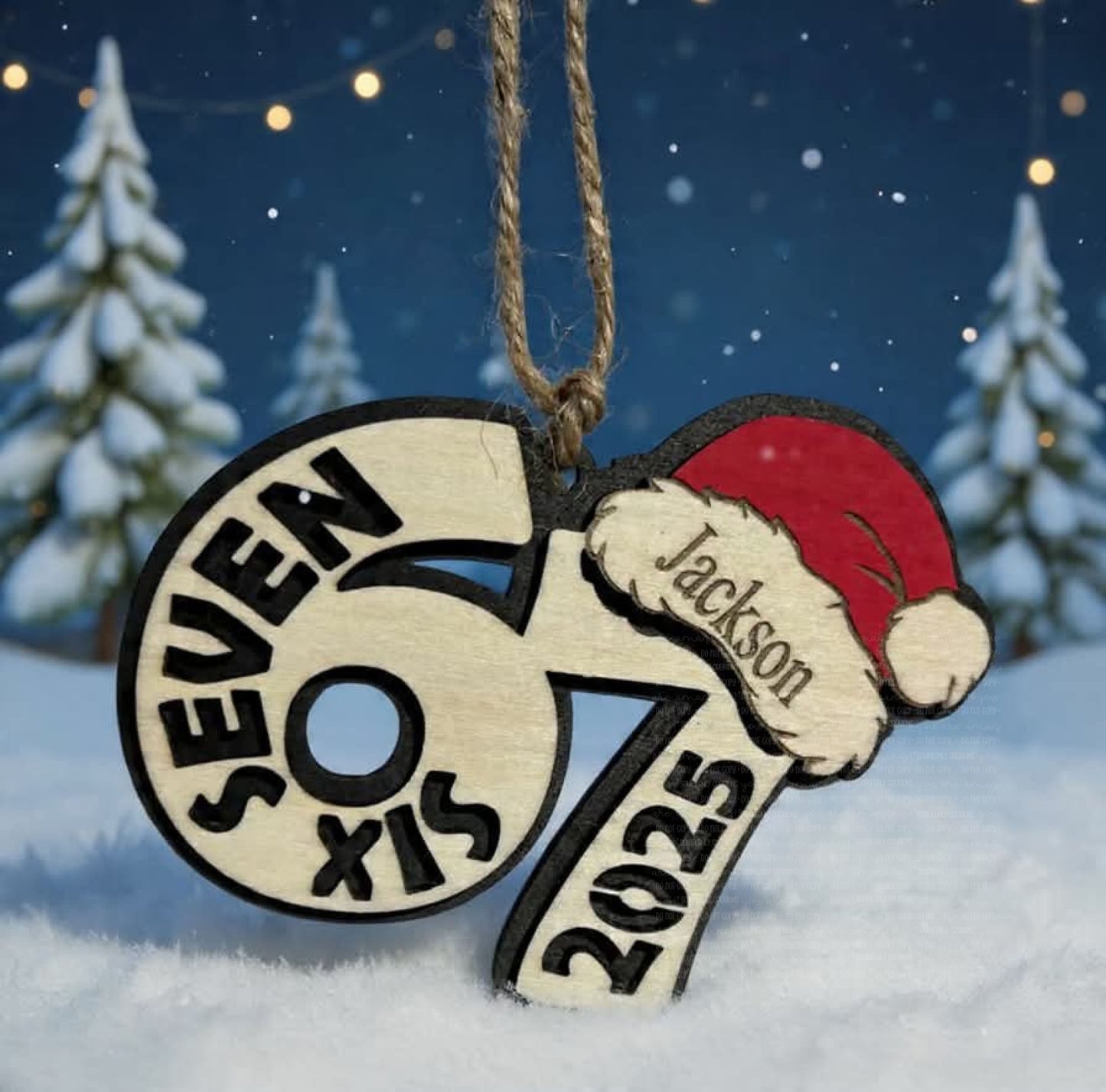 Personalized ’67’ Christmas Ornament - Custom Name Laser Engraved Wooden Ornament Ornaments