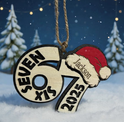 Personalized ’67’ Christmas Ornament - Custom Name Laser Engraved Wooden Ornament Ornaments