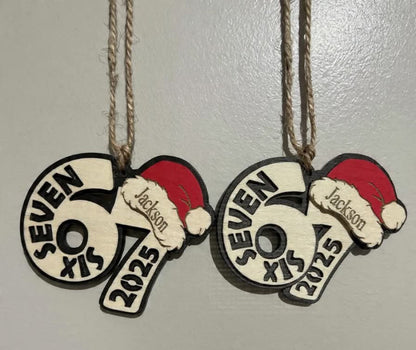 Personalized ’67’ Christmas Ornament - Custom Name Laser Engraved Wooden Ornament Ornaments