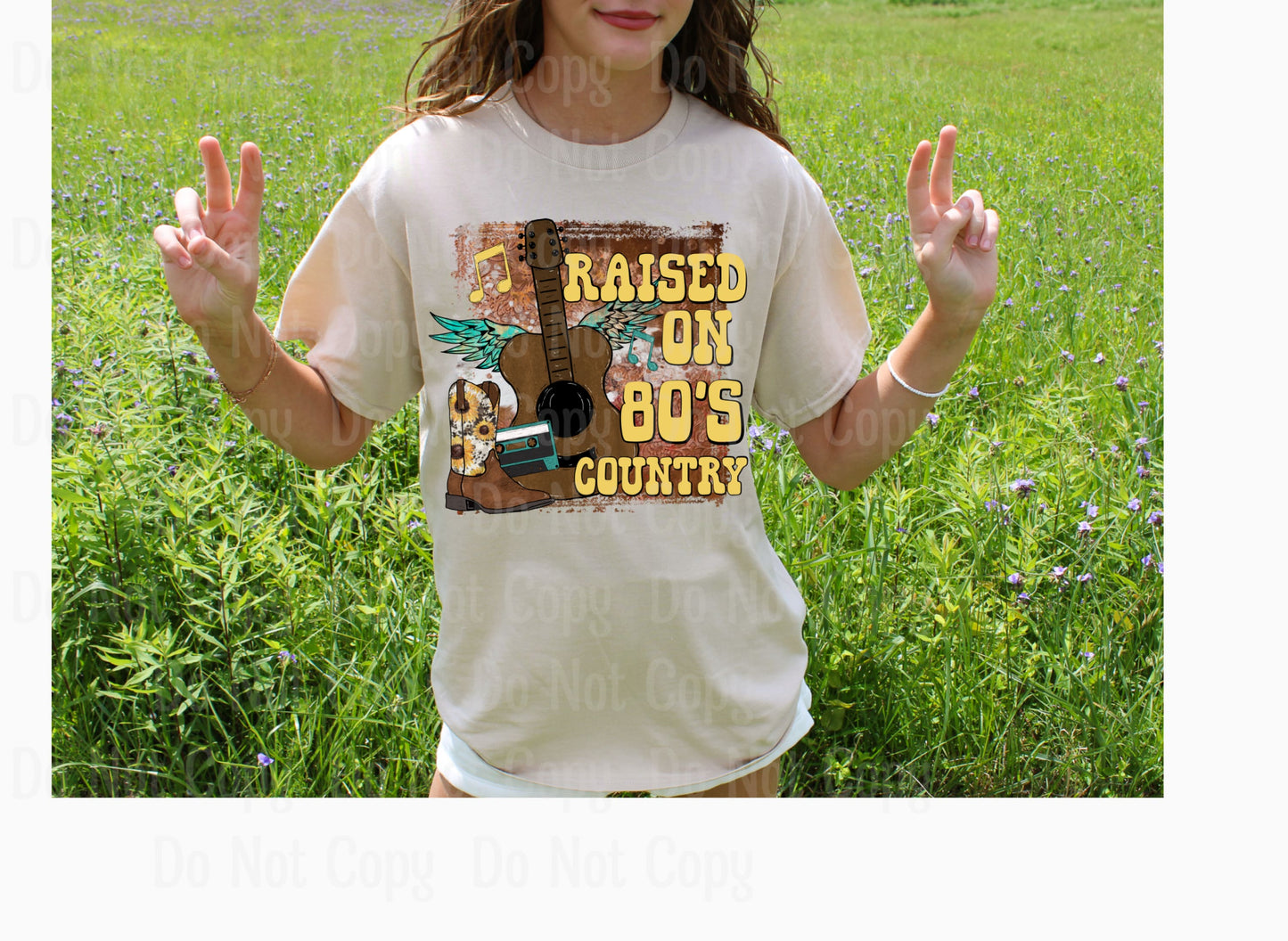 RAISED ON 80’S COUNTRY -- 80’S DTF Transfers