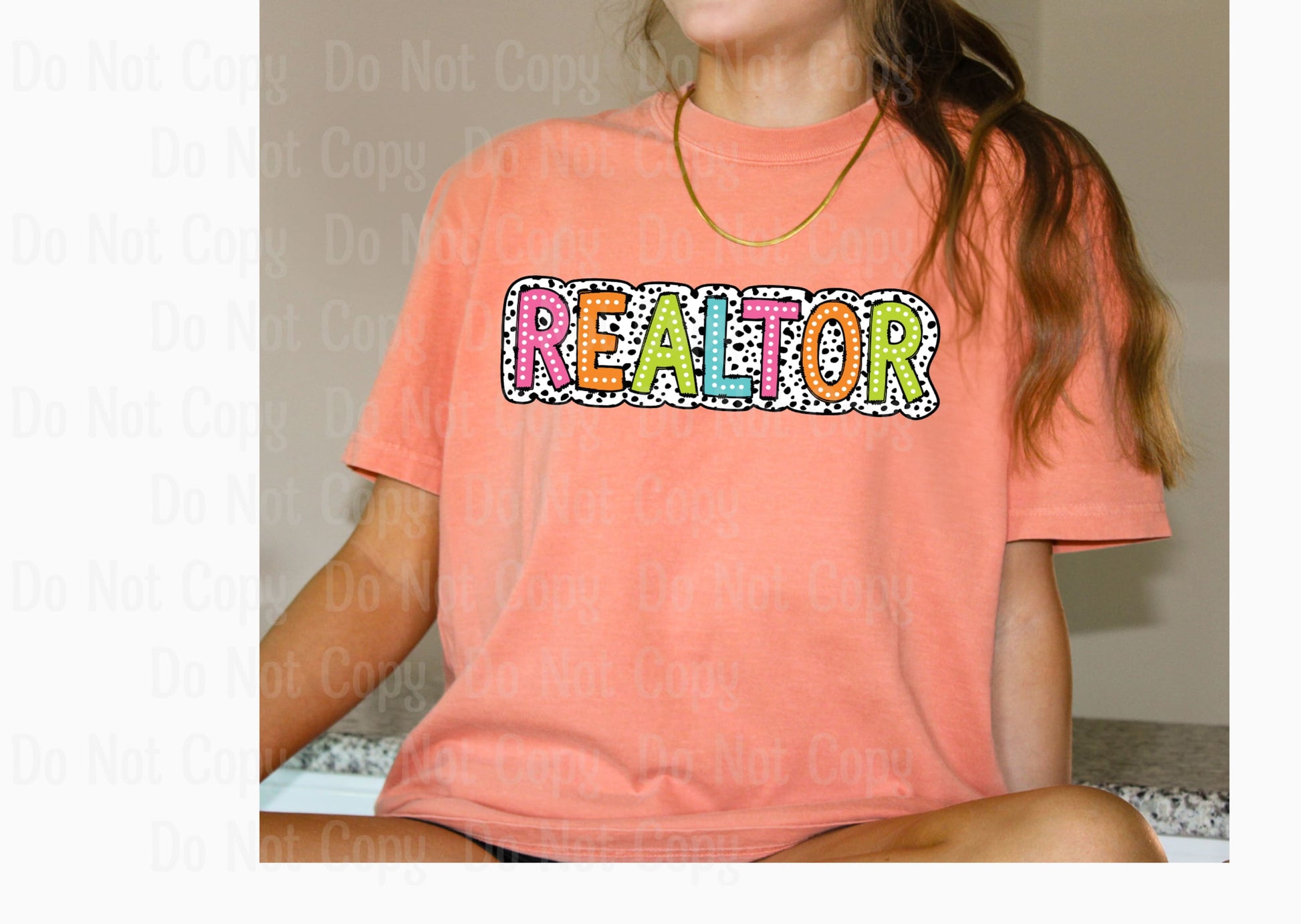 Realtor Dalmatian Dots Bright Doodle-- REALTOR DTF Transfers