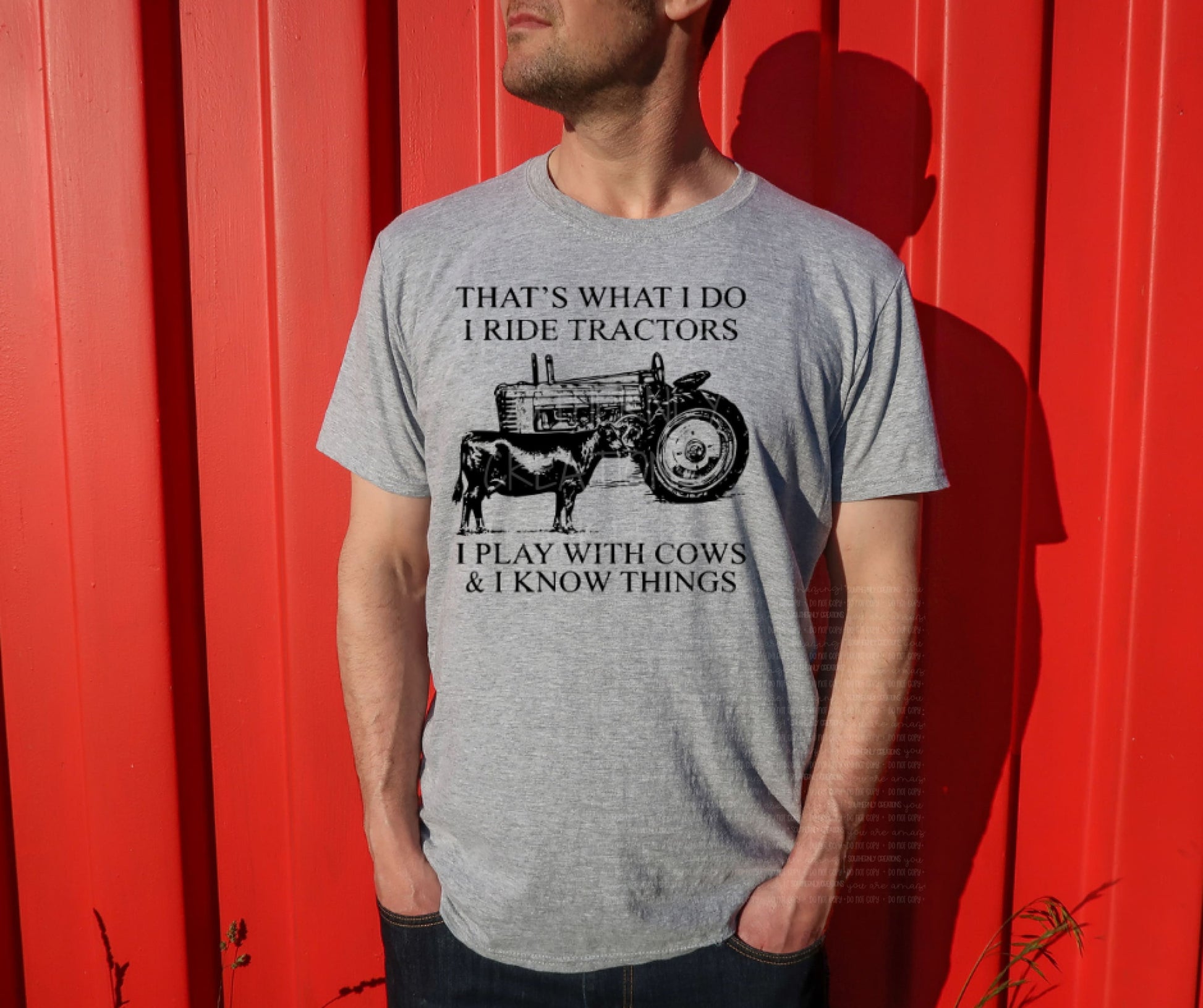 Thats What I Do Ride Tractors Play With Cows & Know Things (Black Ink) Screen Print Transfers