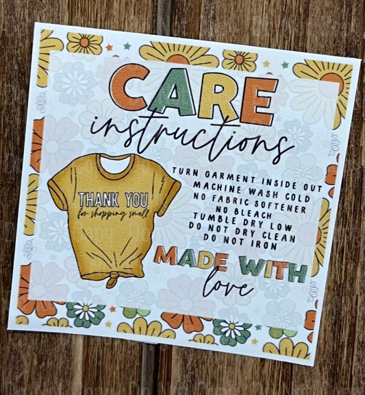 36 Stickers for $12 Shipped FLORAL SHIRT CARE STICKER