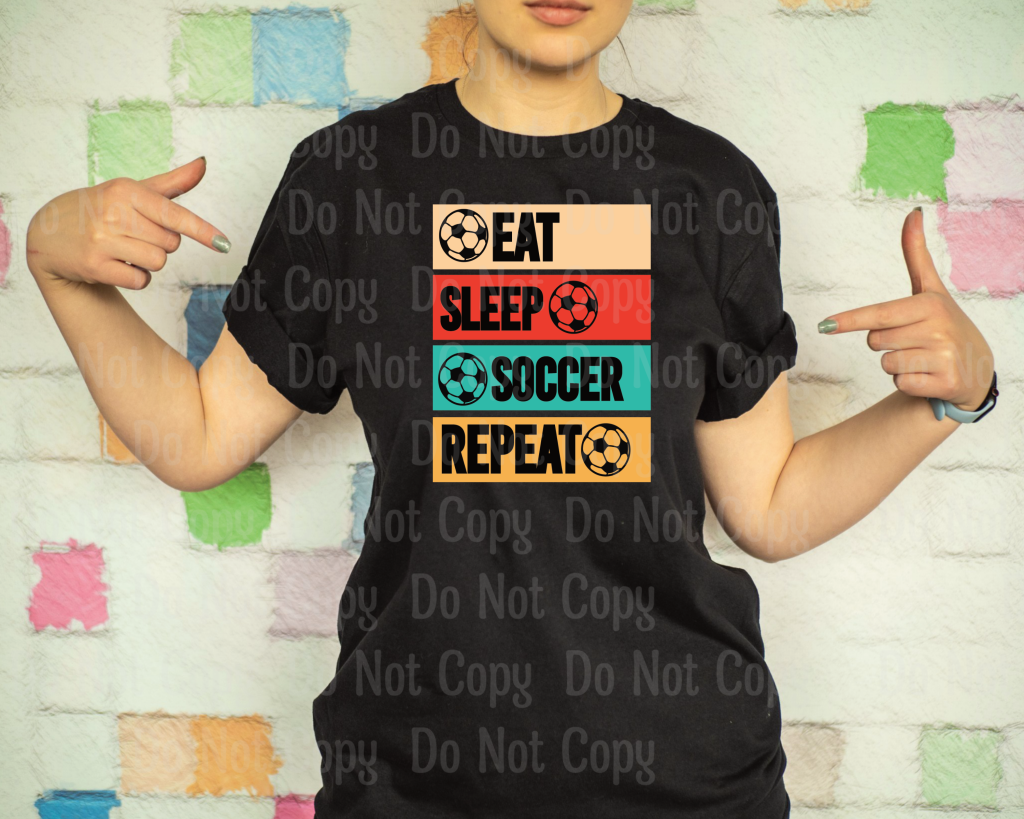 Eat Sleep Soccer Repeat - Retro