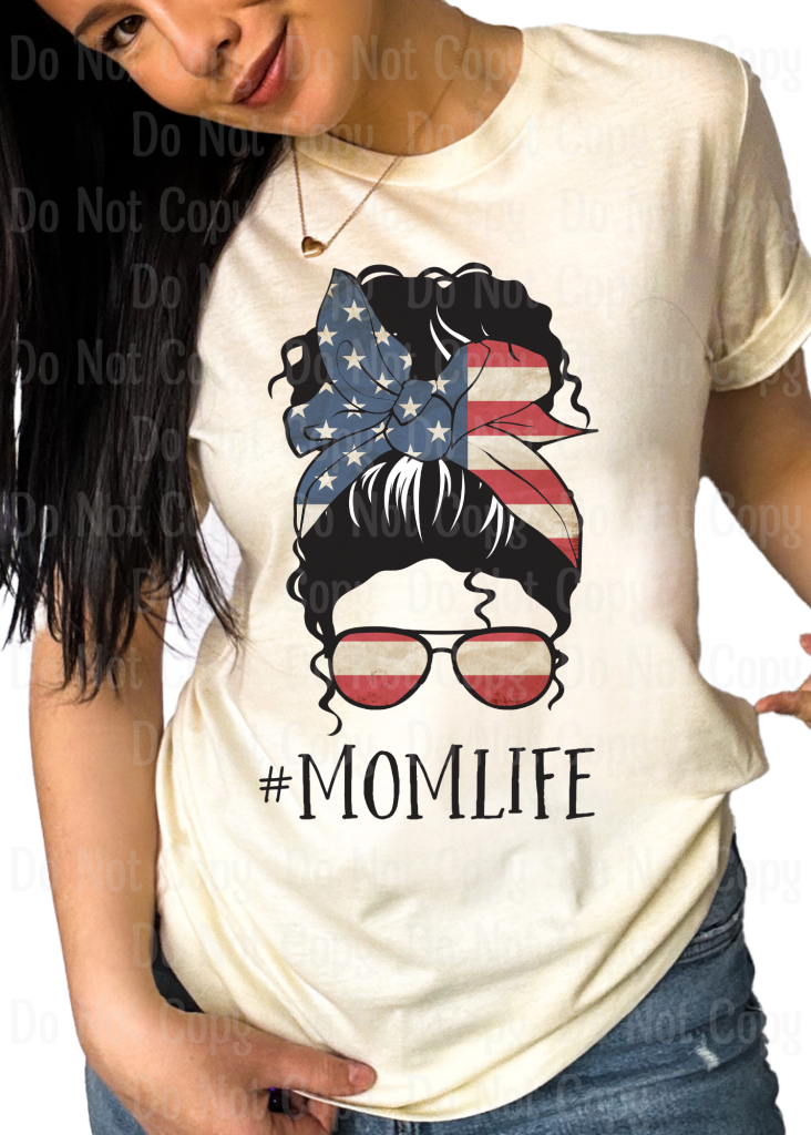 #Mom Life Flag Dtf Transfers