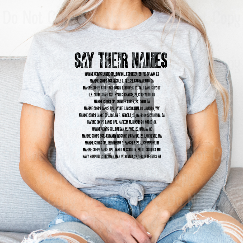 Say Their Names - Dtf Transfer Transfers