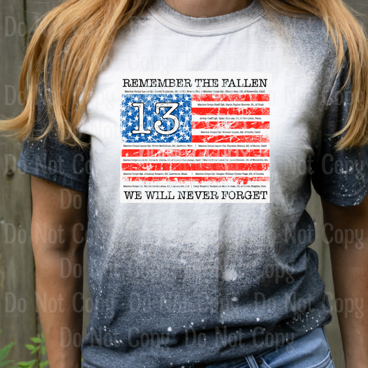 Remember The Fallen Usa Flag - Dtf Transfer Transfers