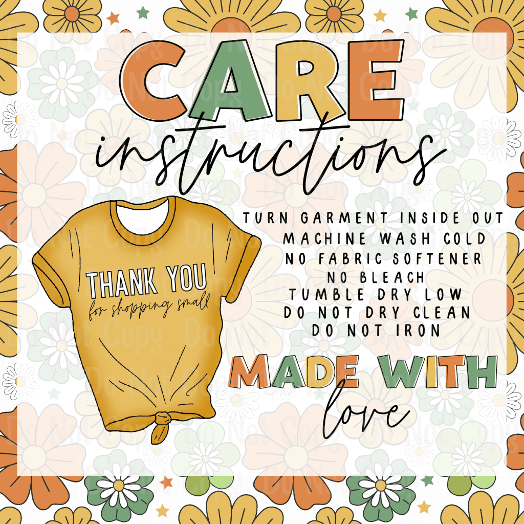 FLORAL SHIRT CARE STICKER
