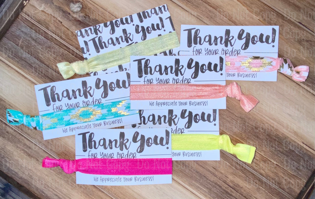 Hair Ties - Thank You Card