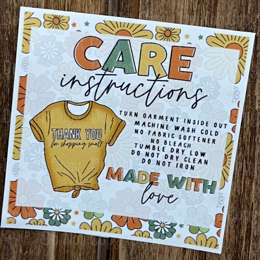 FLORAL SHIRT CARE STICKER