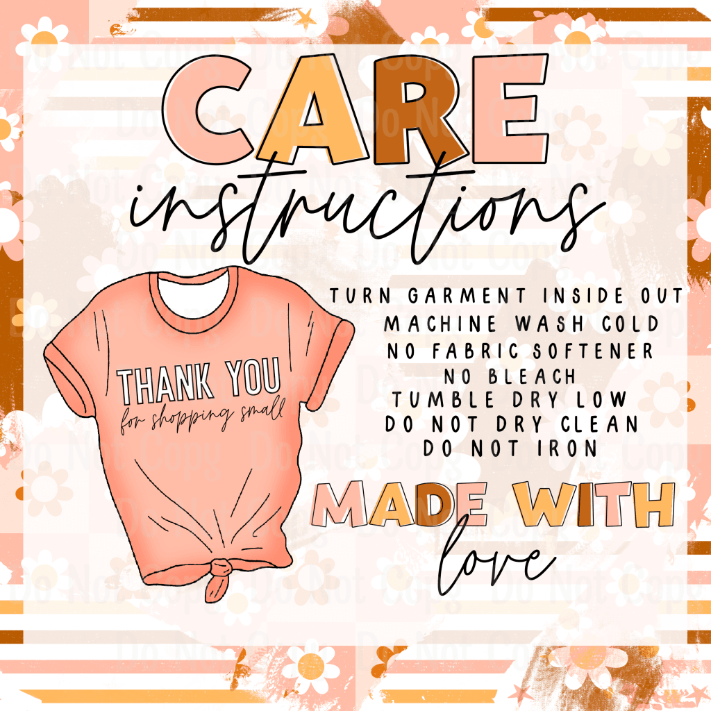 RETRO FLORAL SHIRT CARE STICKER