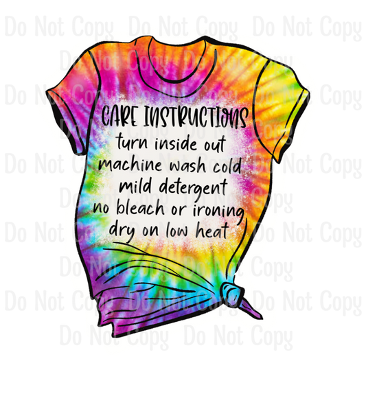 Tie Dye Bleach Care Stickers