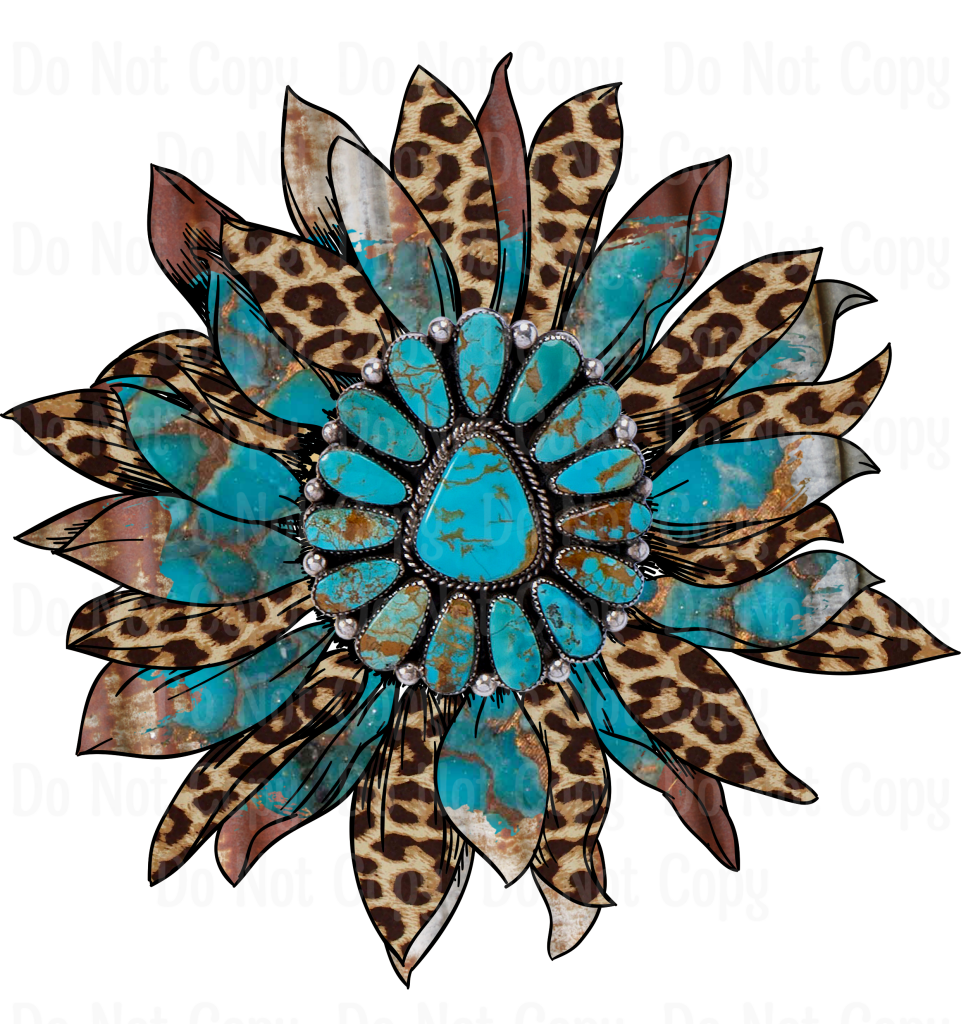 Turquoise Leopard Sunflower