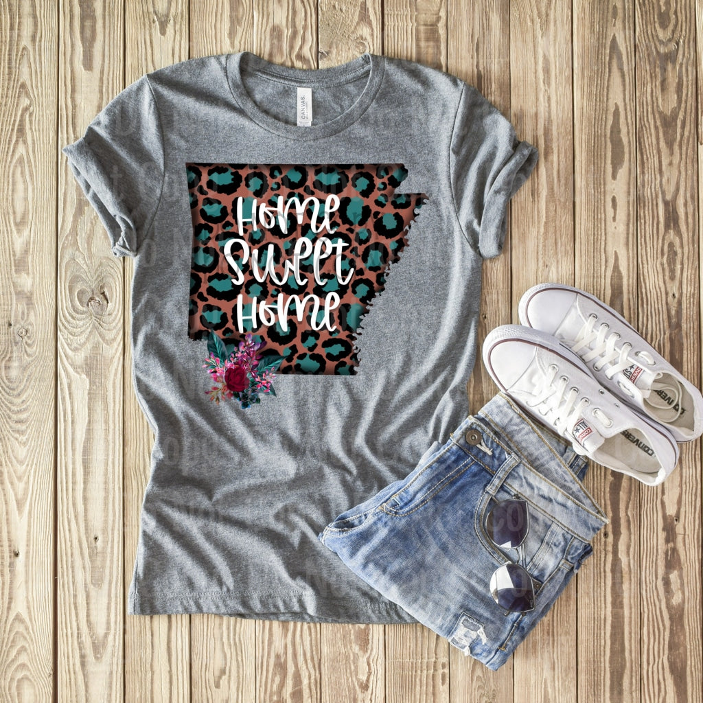 Arkansas Home Sweet - Leopard Sublimation Print Transfers