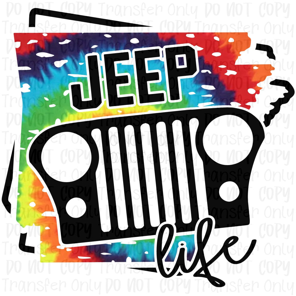 Arkansas Jeep - Tye Dye Sublimation Print Transfers