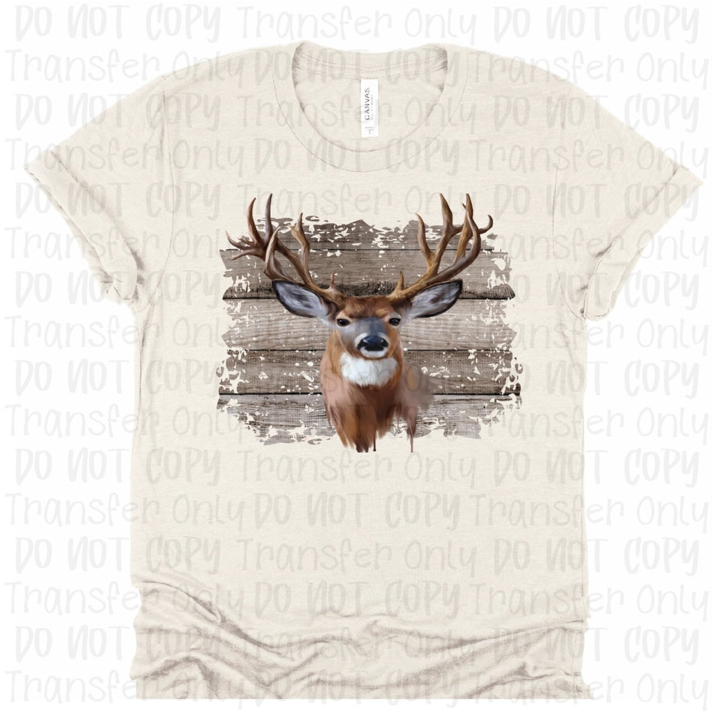 Deer With Wooden Background - Sublimation Print Transfers