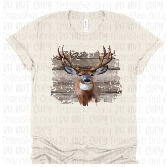 Deer With Wooden Background - Sublimation Print Transfers