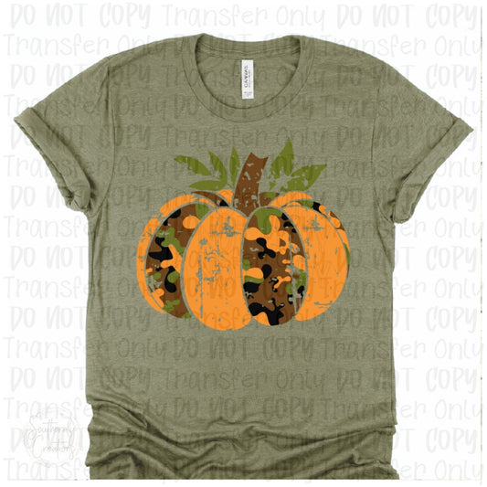 Distressed Camo Pumpkin - Sublimation Print Transfers