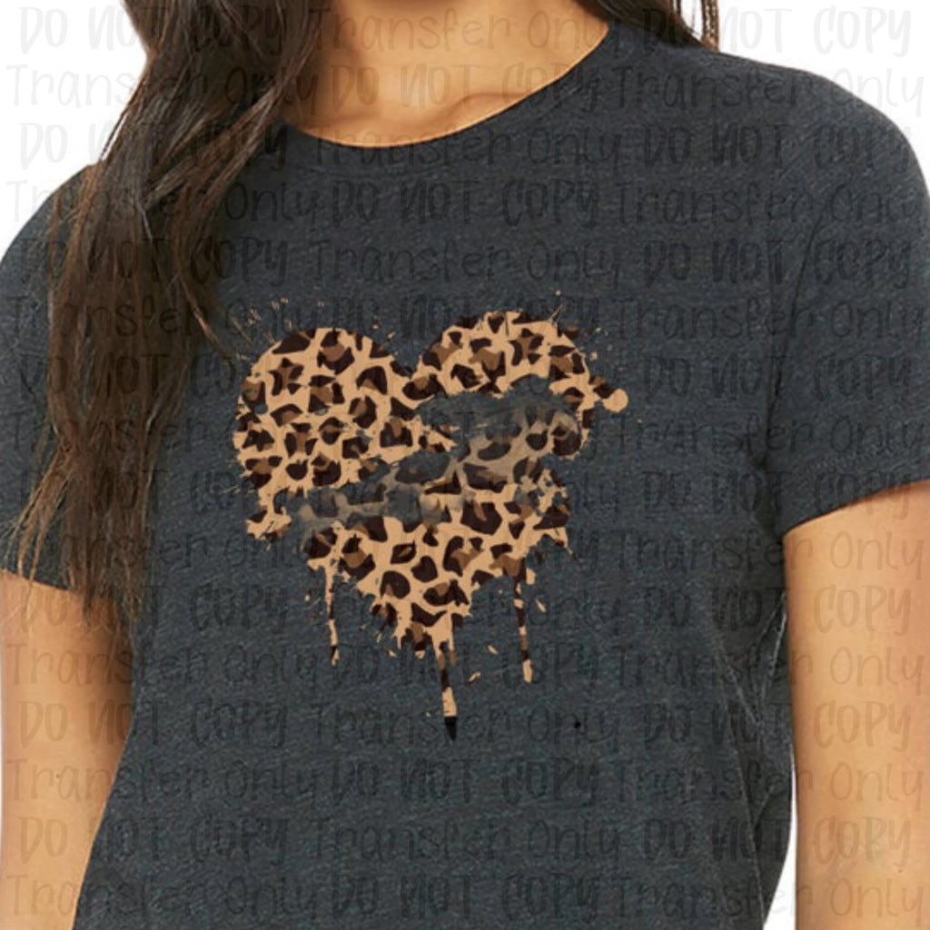 Dripping Leopard Heart - Sublimation Print Transfers