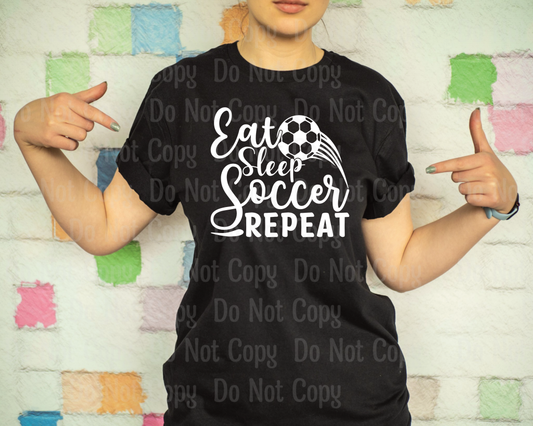 Eat Sleep Soccer Repeat - White