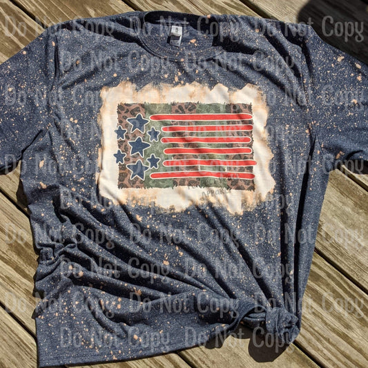 Leopard - Stars And Stripes Flag Sublimation Print Transfers