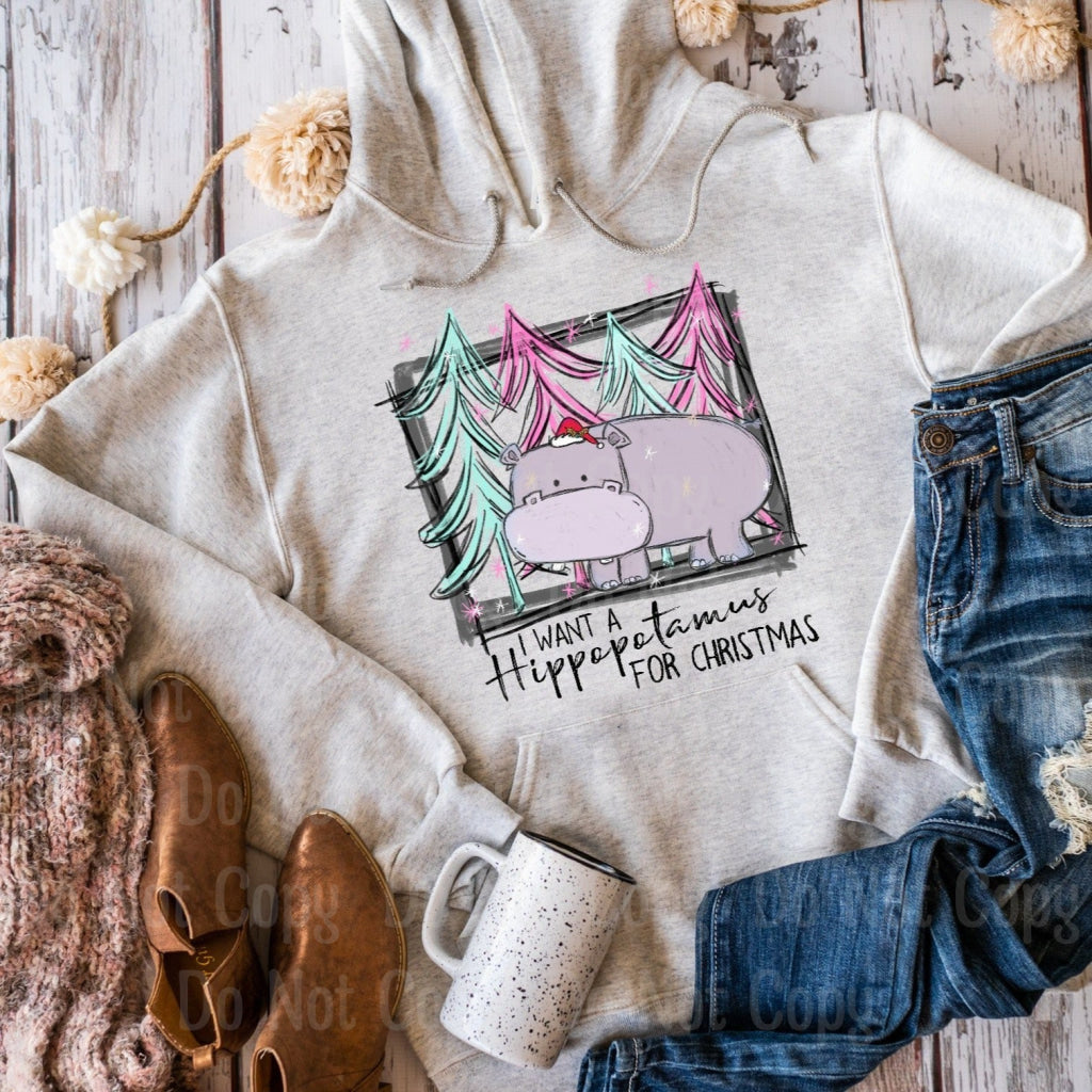 Hippopotamus For Christmas - Pink
