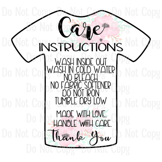 Pink Flower Care Stickers