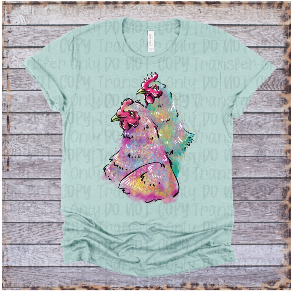 Rainbow Chickens - Sublimation Print Transfers