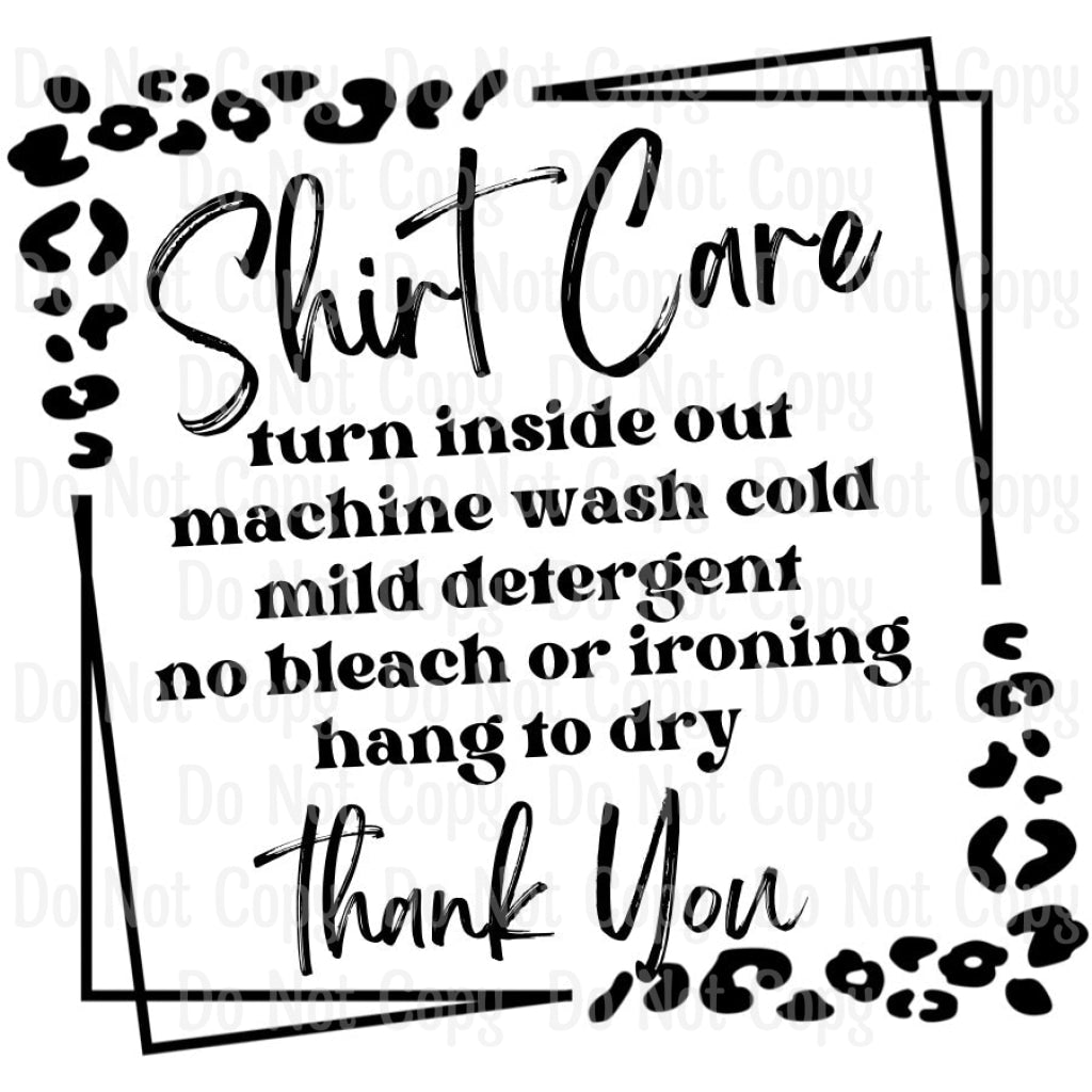 Shirt Care - Hang To Dry Washing Instructions Stickers