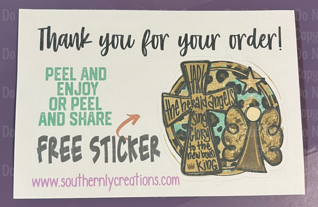 Thank You For Your Order - Free Sticker Hark The Herald Angels Sing