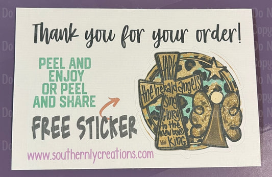 Thank You For Your Order - Free Sticker Hark The Herald Angels Sing