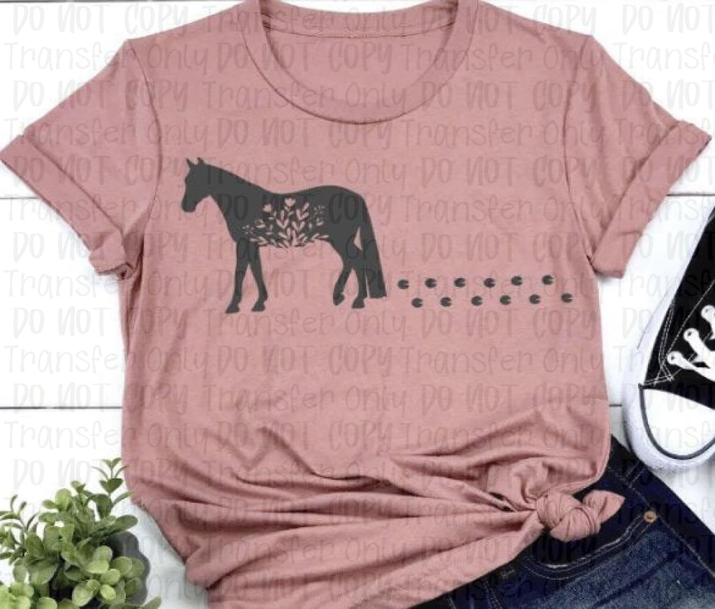 Walking Floral Horse - Sublimation Print Transfers