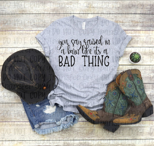 You Say Raised In A Barn Like Its Bad Thing - Screen Print Transfers